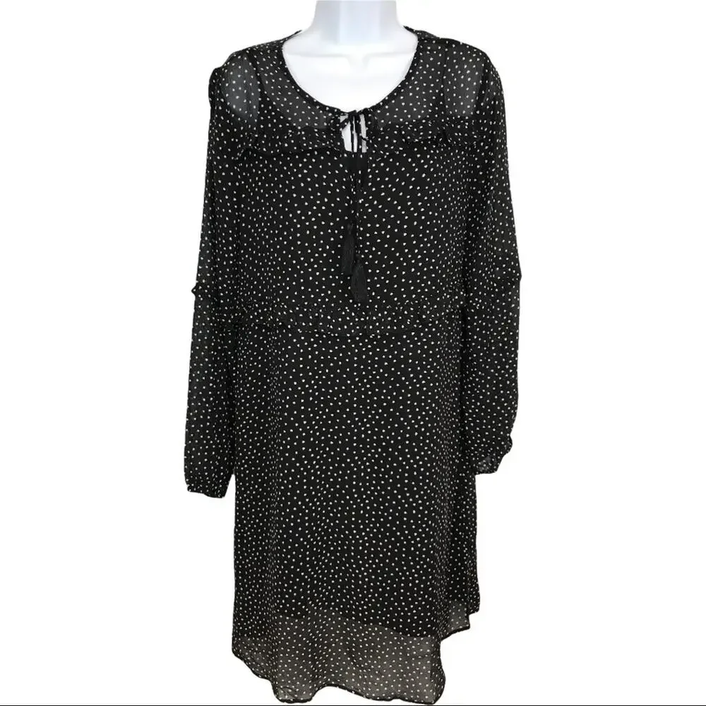 Garnet Hill Silk Dress Ruffle-Bodice Boho Peasant Sz XS oversized flowy - Picture 3 of 12